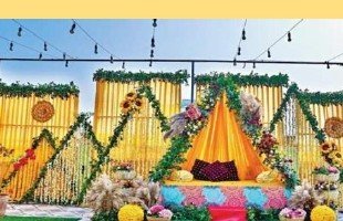 Marigold Stage Haldi Setup - Delhi Event Management