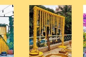 Hanging Marigold Curtains - Delhi Event Management